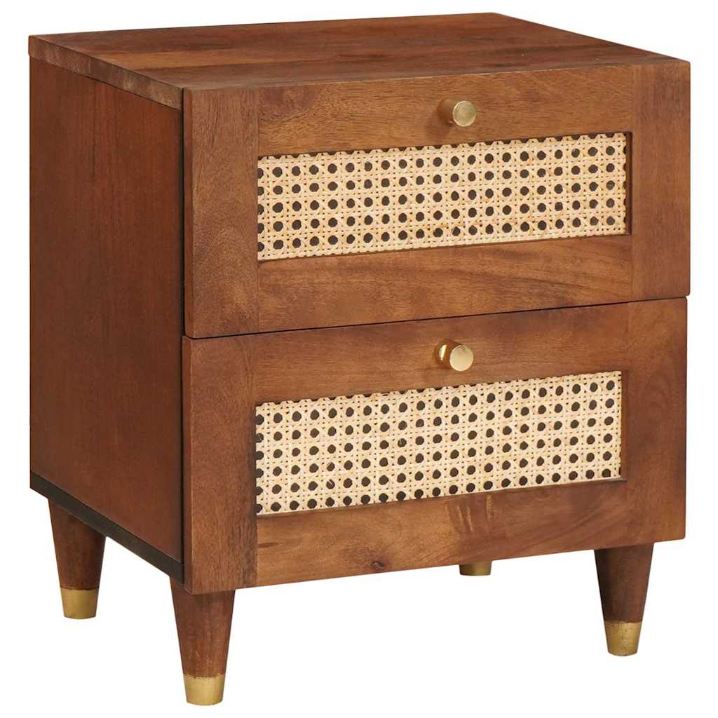 Nachttisch Braun 40 x 33,5 x 46 cm Massivholz Akazie