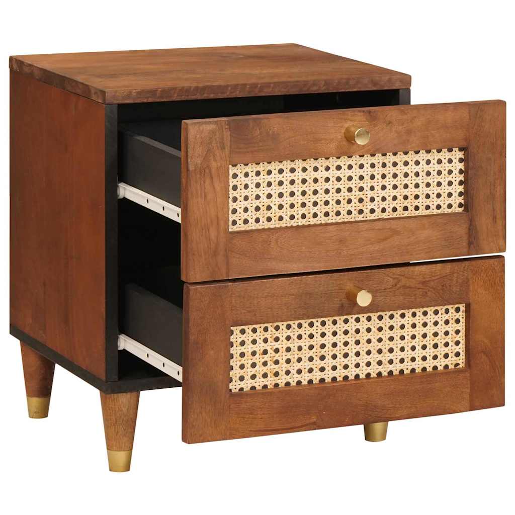Nachttisch Braun 40 x 33,5 x 46 cm Massivholz Akazie