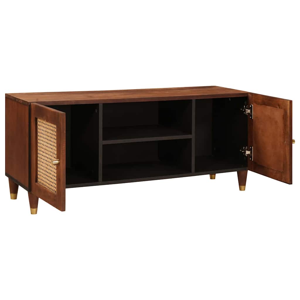 TV-Schränk mit Regal Braun 105 x 33,5 x 46 cm Massivholz Mango