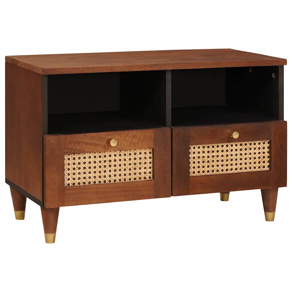TV-Schränk mit Regal Braun 70 x 33,5 x 46 cm Massivholz Mango