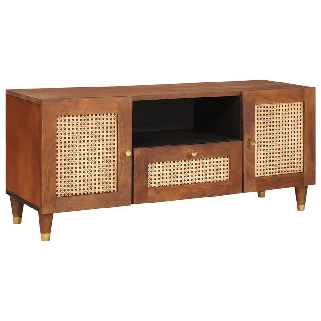 TV-Schränk mit Regal Braun 105 x 33,5 x 46 cm Massivholz Mango