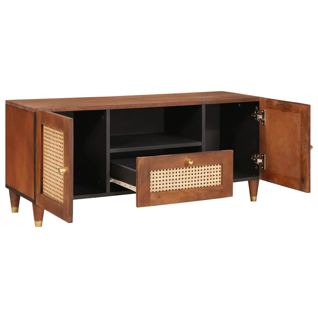 TV-Schränk mit Regal Braun 105 x 33,5 x 46 cm Massivholz Mango