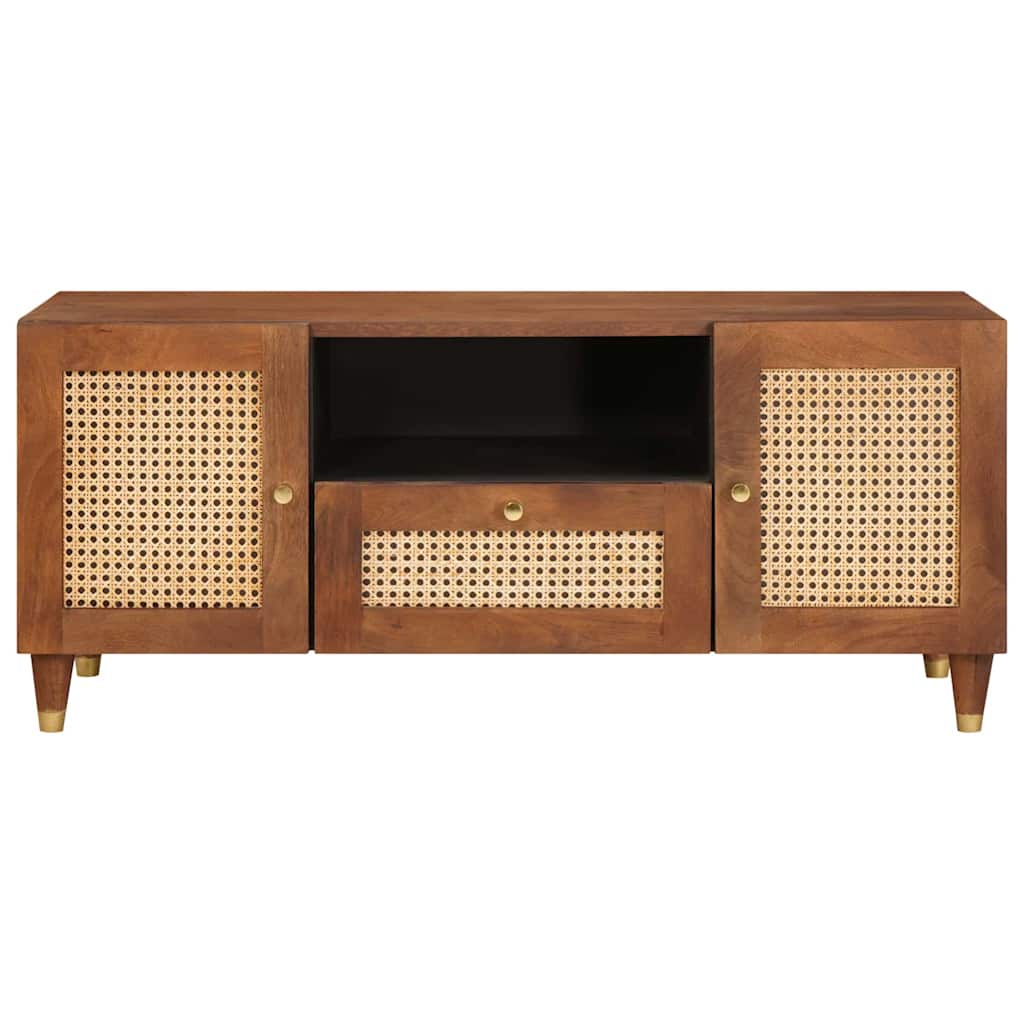 TV-Schränk mit Regal Braun 105 x 33,5 x 46 cm Massivholz Mango