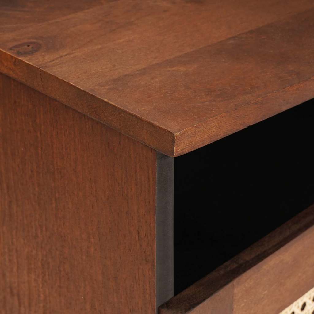 TV-Schränk mit Regal Braun 80 x 33,5 x 46 cm Massivholz Mango
