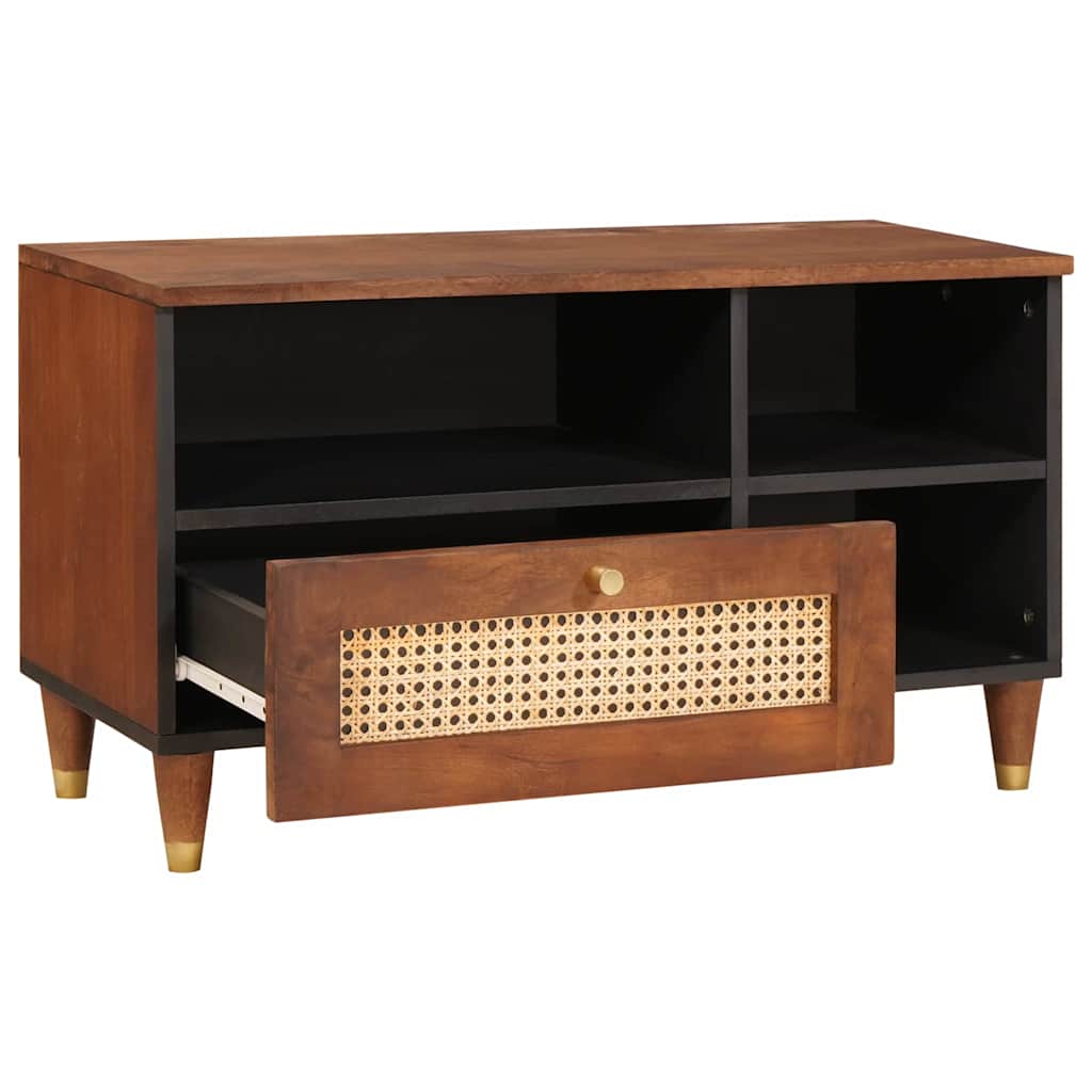 TV-Schränk mit Regal Braun 80 x 33,5 x 46 cm Massivholz Mango