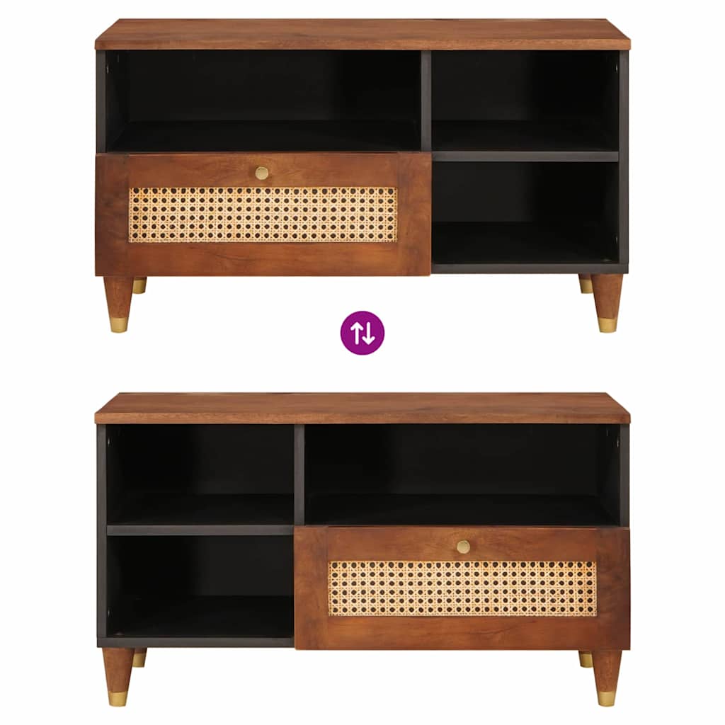 TV-Schränk mit Regal Braun 80 x 33,5 x 46 cm Massivholz Mango