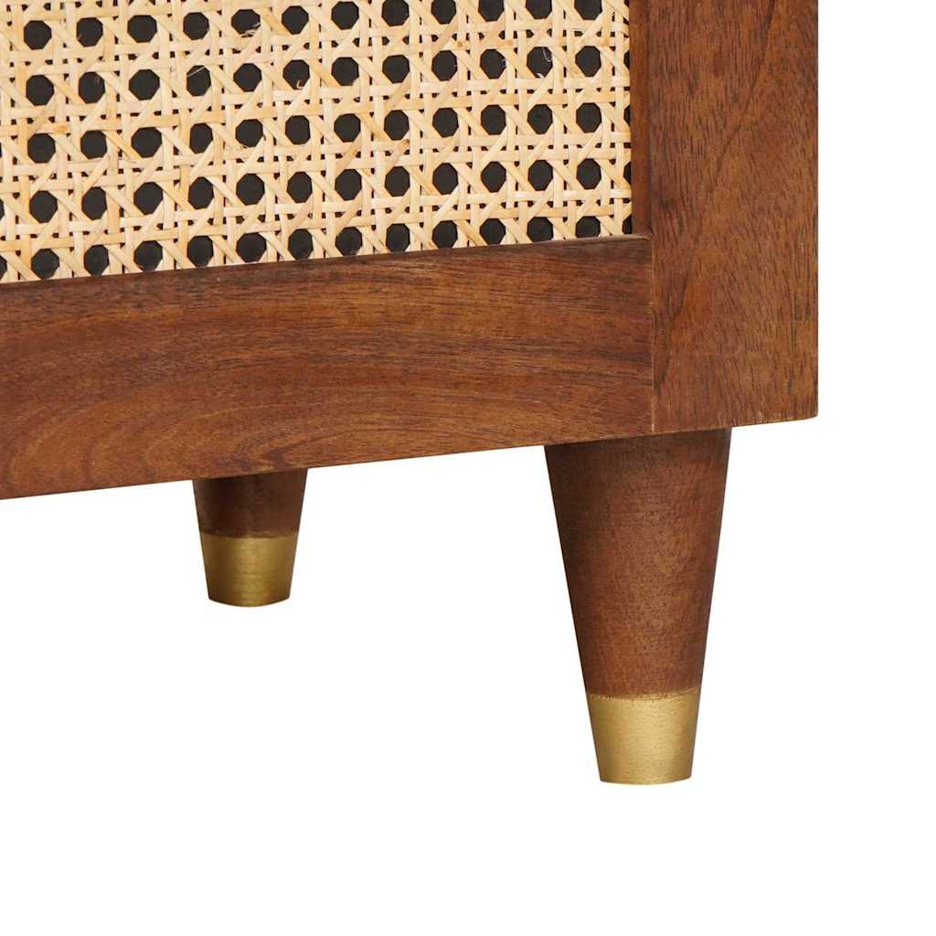 TV-Schränk mit Regal Braun 100 x 33,5 x 46 cm Massivholz Mango
