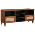 TV-Schränk mit Regal Braun 100 x 33,5 x 46 cm Massivholz Mango