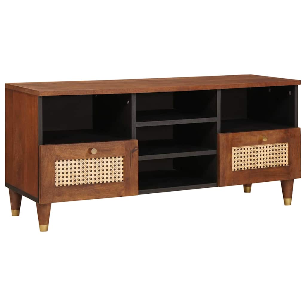 TV-Schränk mit Regal Braun 100 x 33,5 x 46 cm Massivholz Mango