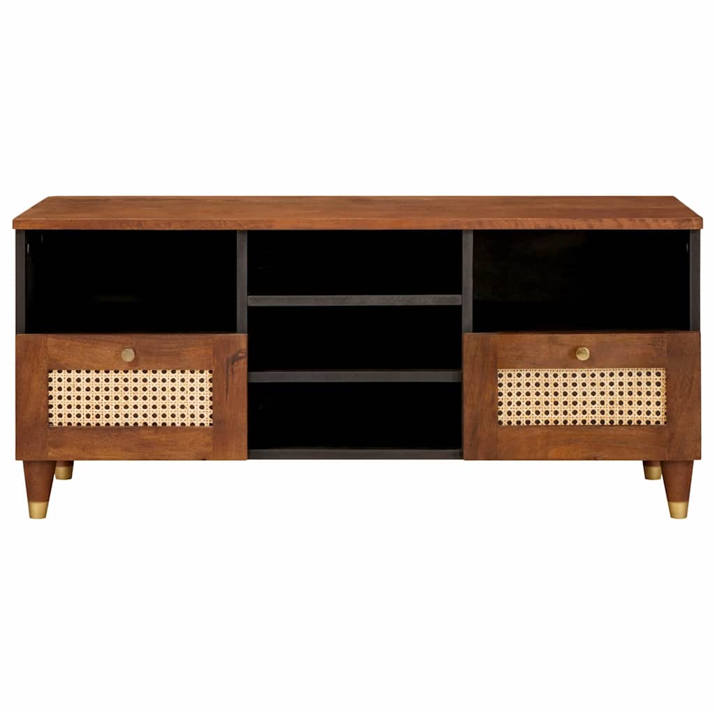 TV-Schränk mit Regal Braun 100 x 33,5 x 46 cm Massivholz Mango