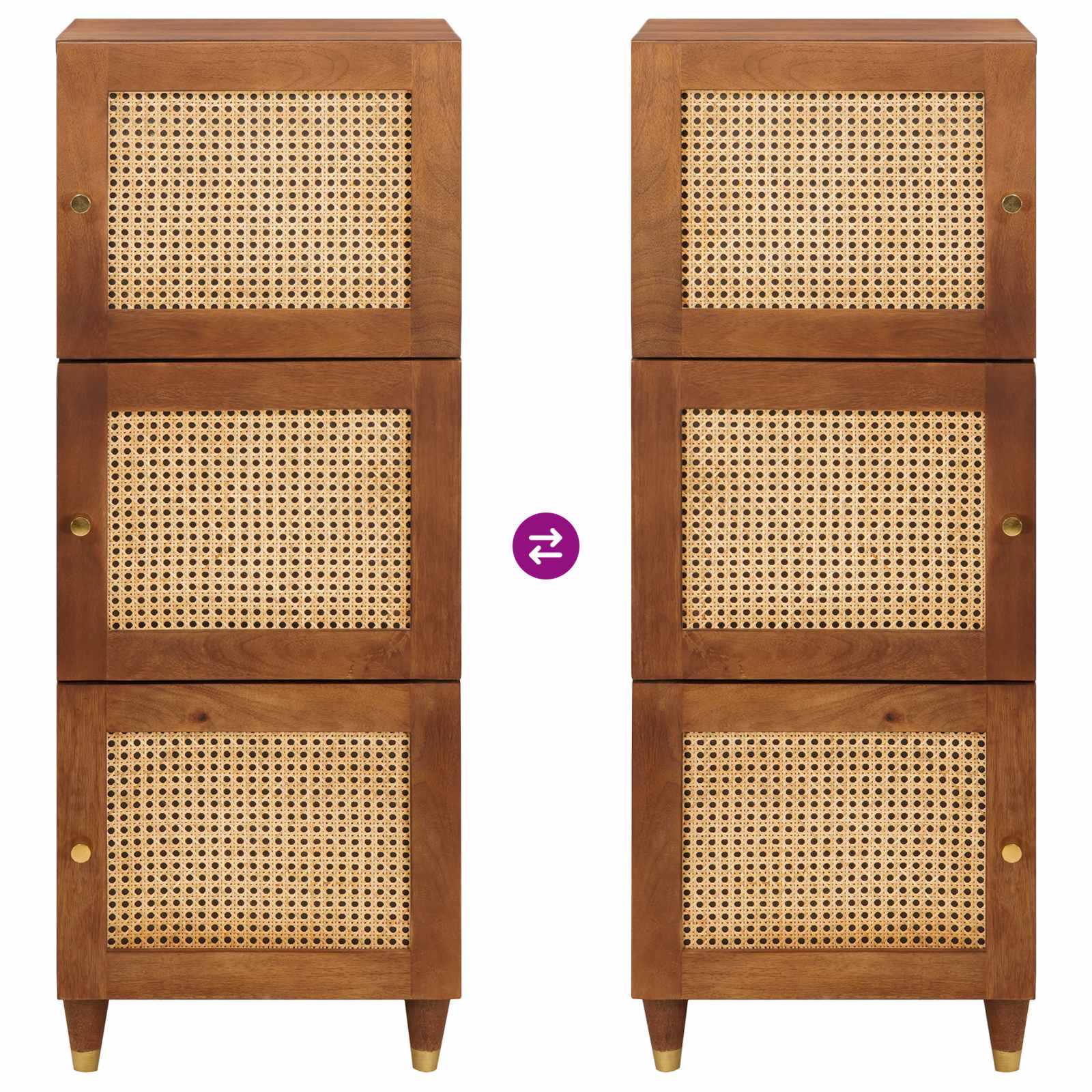 Hohes brett Braun 40 x 33,5 x 110 cm Massivholz Mango