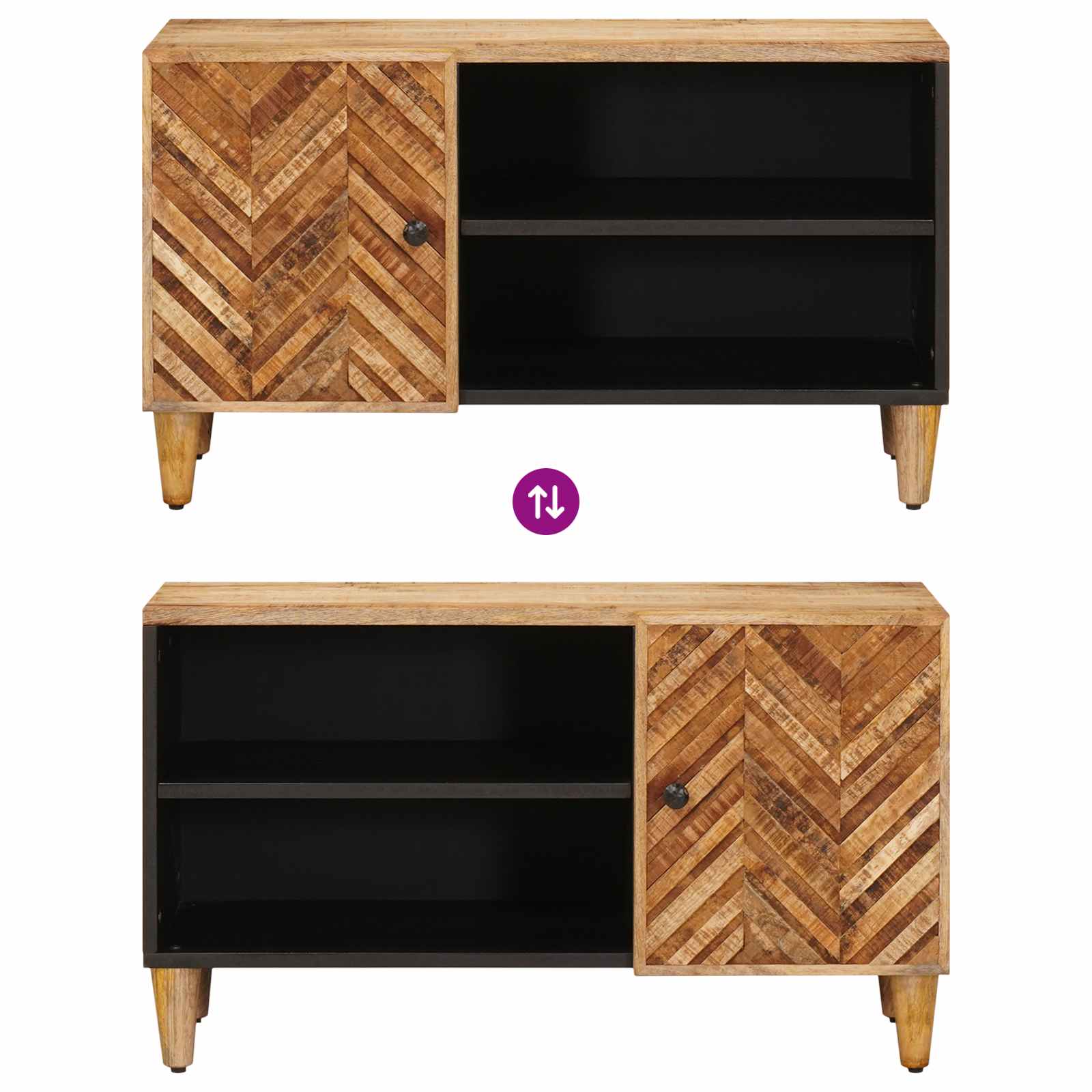 Stauraumschränke Braun 80 x 31,5 x 46 cm Massivholz Mango