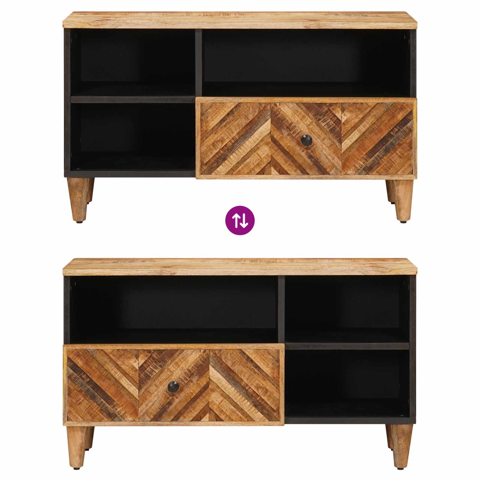 Stauraumschränke Braun 80 x 33,5 x 46 cm Massivholz Mango