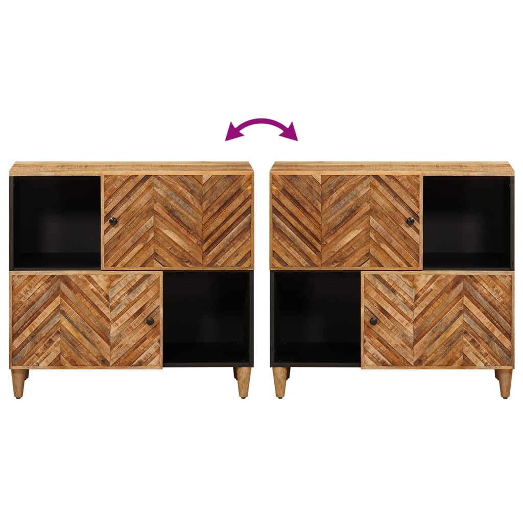 Stauraumschränke Braun 80 x 33,5 x 75 cm Massivholz Mango