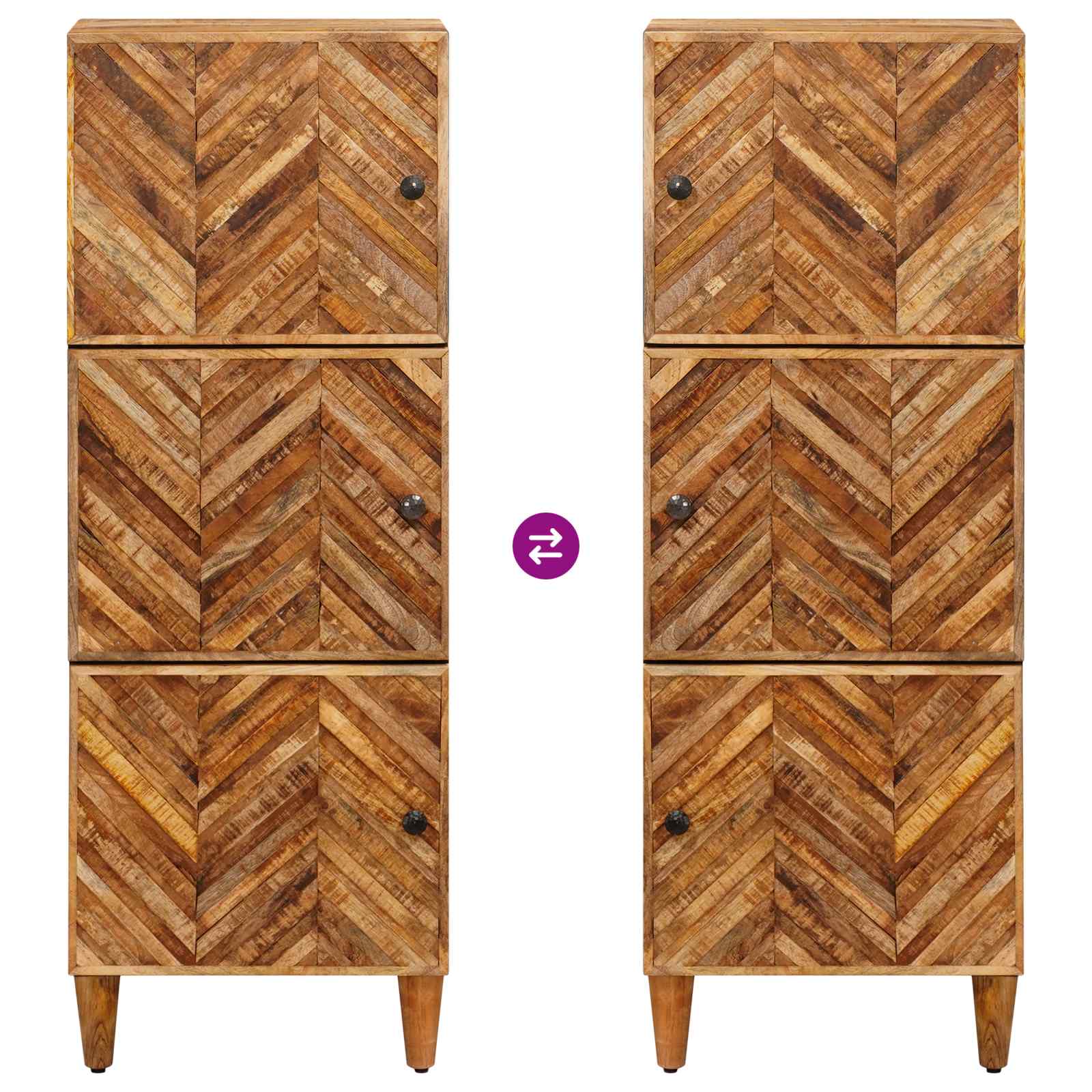 Stauraumschränke Braun 40 x 33,5 x 110 cm Massivholz Mango