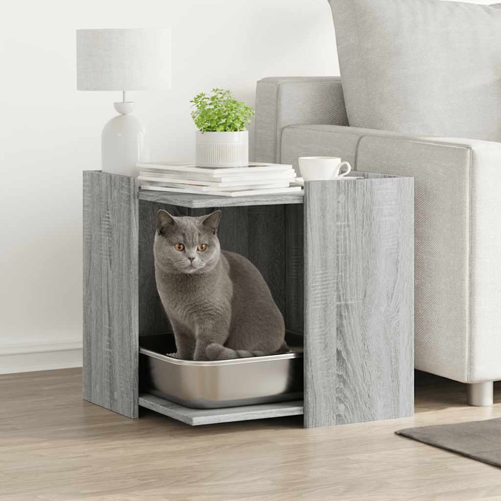 Katzenklo Grau Sonoma 53x53x51 cm Holzwerkstoff