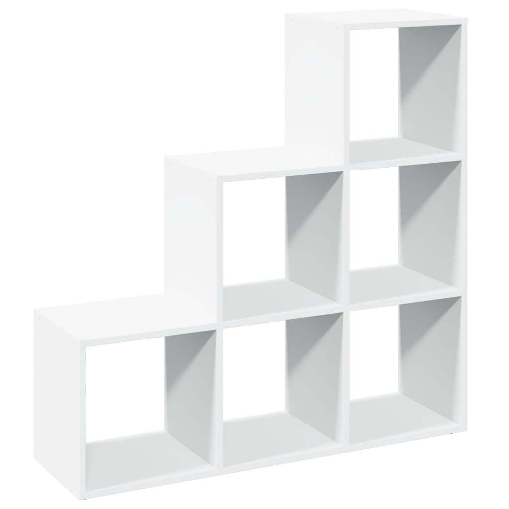 Raumteiler Bücherregal 3-stufig Weiß 99x29x99 cm Holzwerkstoff