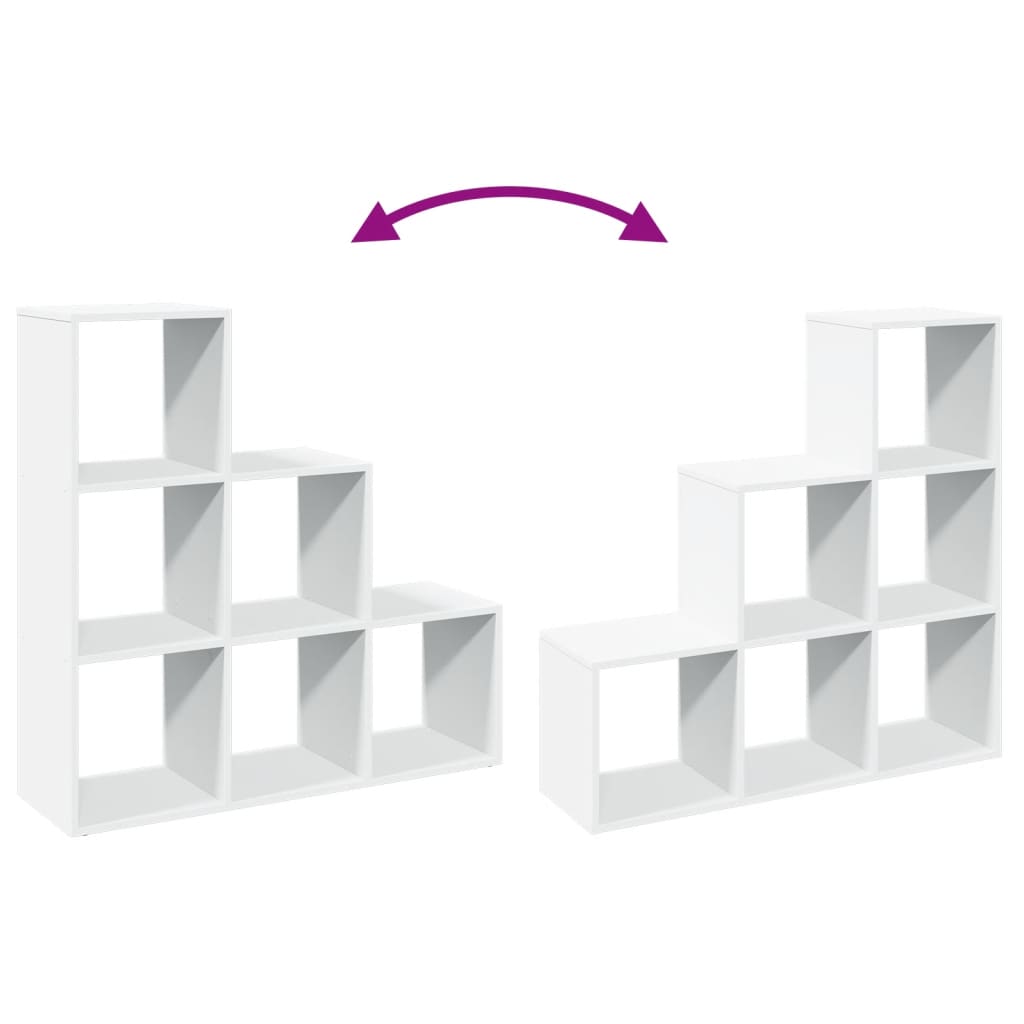 Raumteiler Bücherregal 3-stufig Weiß 99x29x99 cm Holzwerkstoff