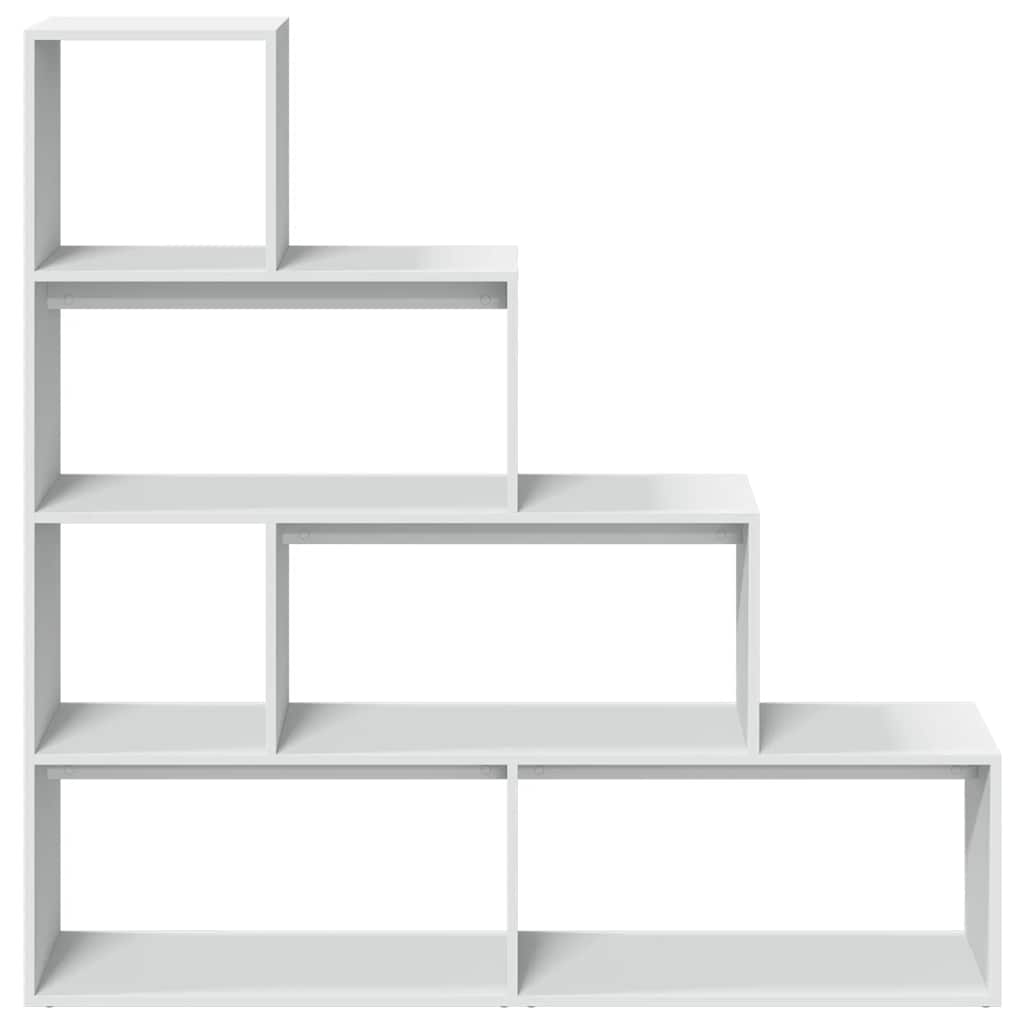 Raumteiler-Bücherregal 4 Stufen Weiß 143,5x29x143,5 cm