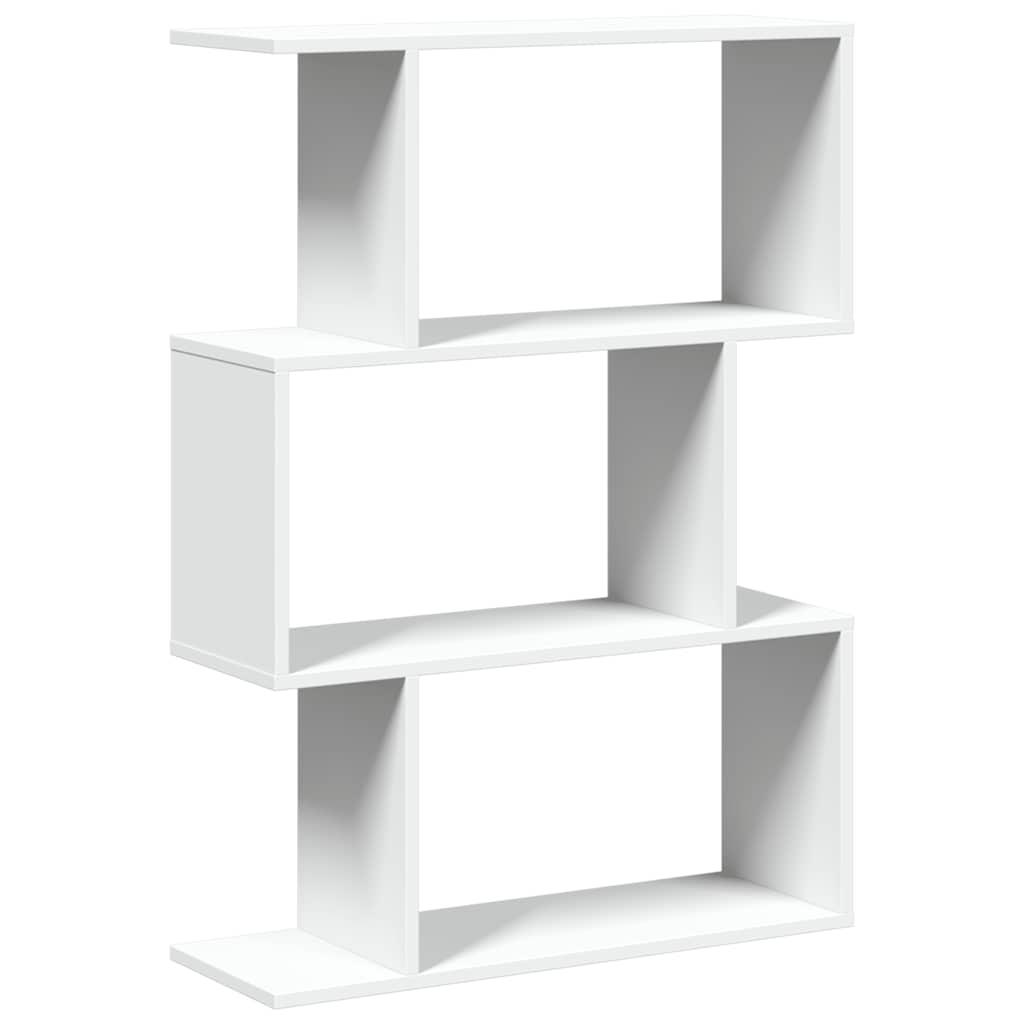 Raumteiler Bücherregal 3-stufig Weiß 70x24x97 cm Holzwerkstoff
