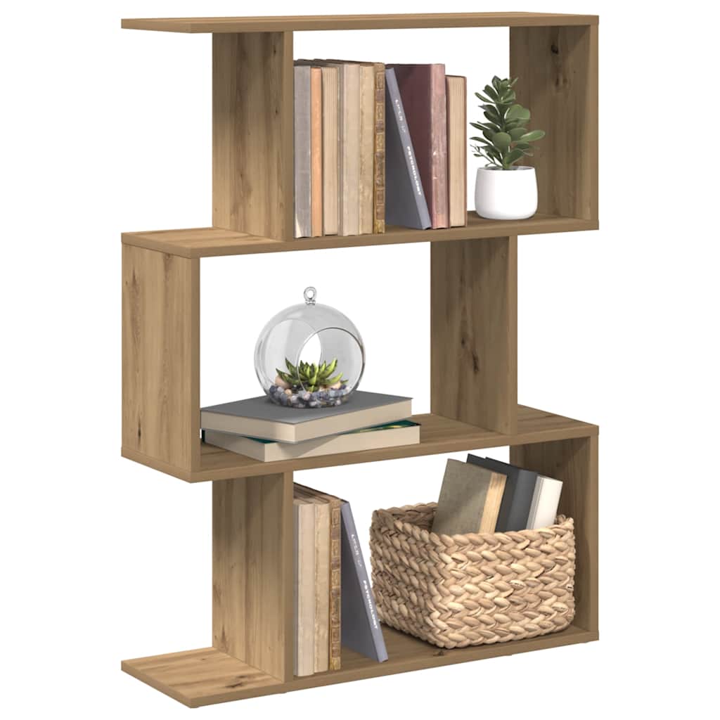 Raumteiler-Bücherregal 3 Fächer Artisan-Eiche 70x24x97 cm