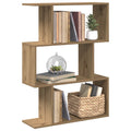 Raumteiler-Bücherregal 3 Fächer Artisan-Eiche 70x24x97 cm