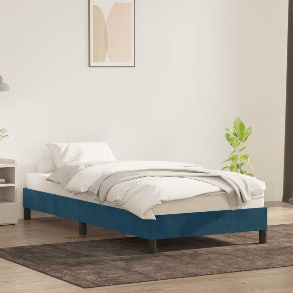 Bettgestell ohne Matratze Dunkelblau 80x210 cm Samt