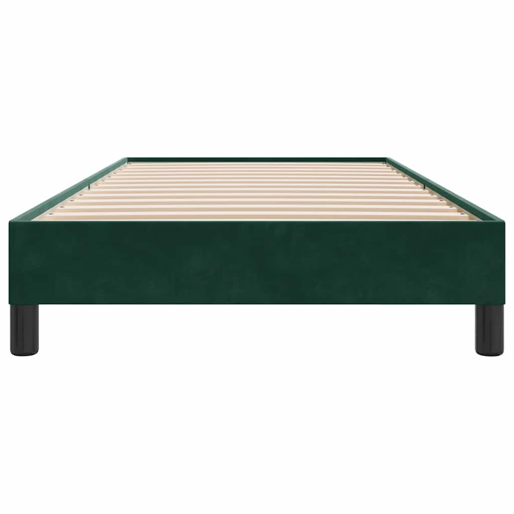 Bettgestell ohne Matratze Dunkelgrün 90x210 cm Samt