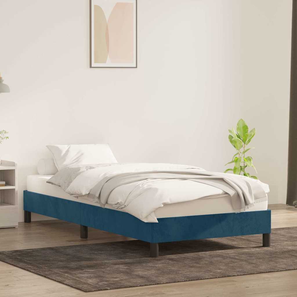 Bettgestell ohne Matratze Dunkelblau 90x210 cm Samt