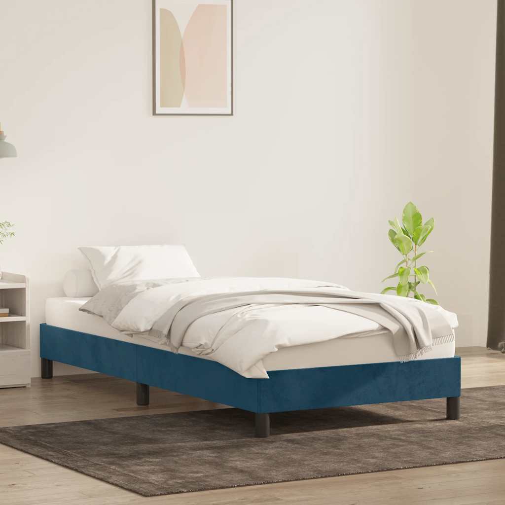 Bettgestell ohne Matratze Dunkelblau 100x210 cm Samt