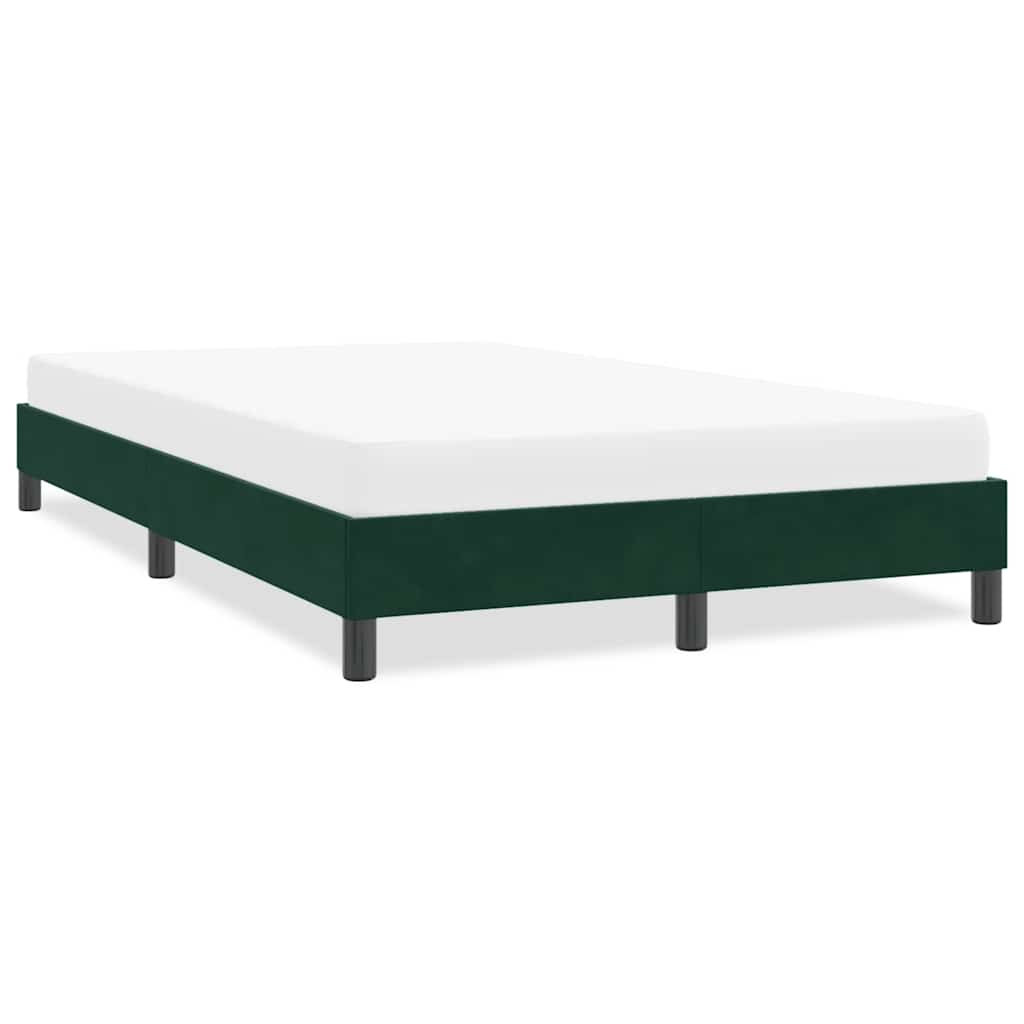 Bettgestell ohne Matratze Dunkelgrün 120x210 cm Samt