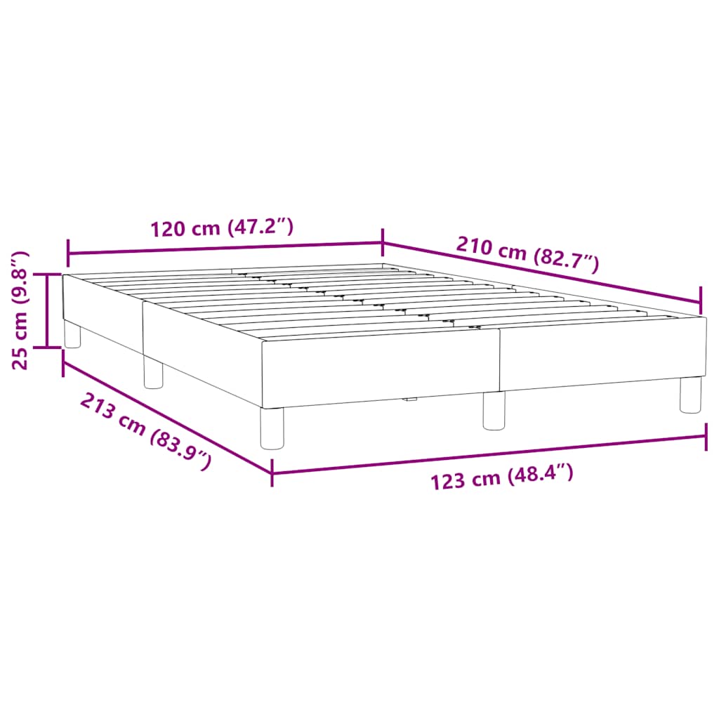 Bettgestell ohne Matratze Dunkelblau 120x210 cm Samt