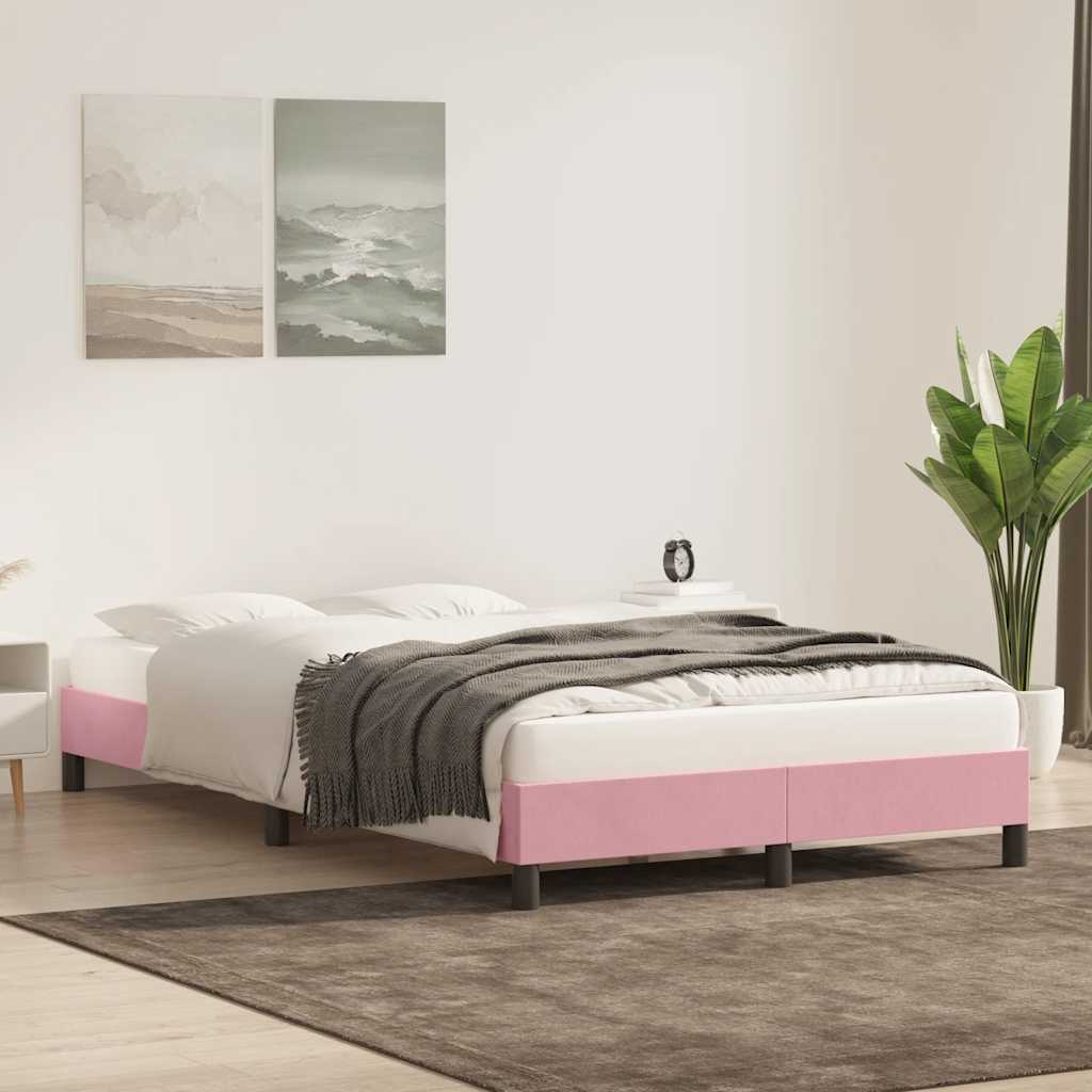 Bettgestell ohne Matratze Rosa 120x210 cm Samt