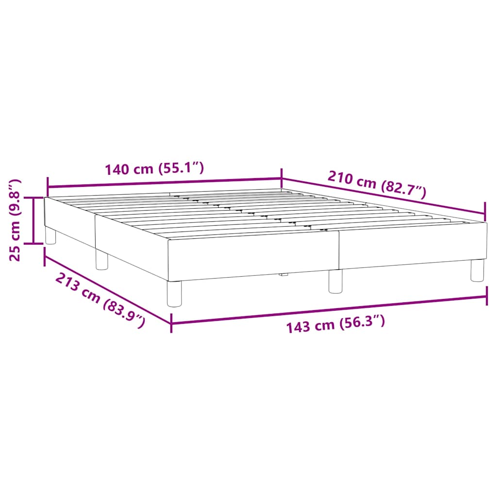 Bettgestell ohne Matratze Dunkelgrau 140x210 cm Samt