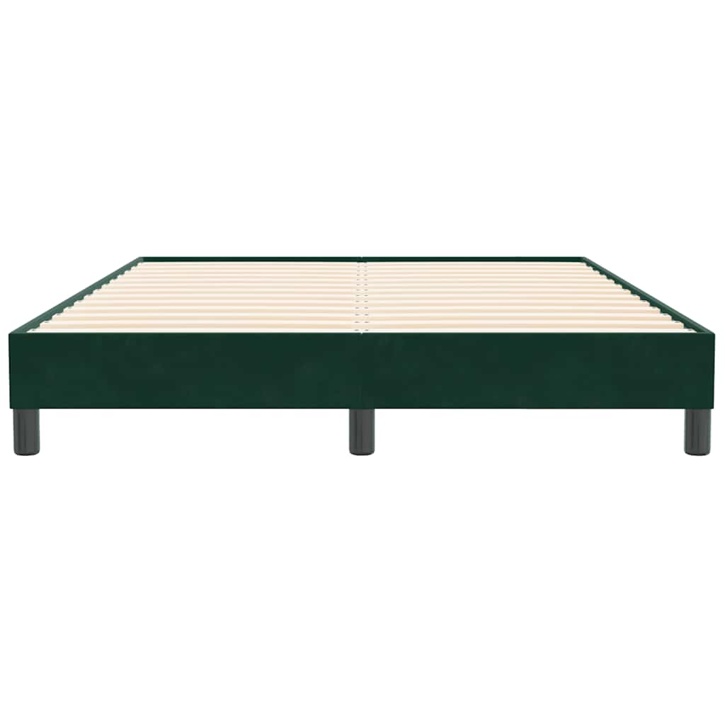 Bettgestell ohne Matratze Dunkelgrün 140x210 cm Samt