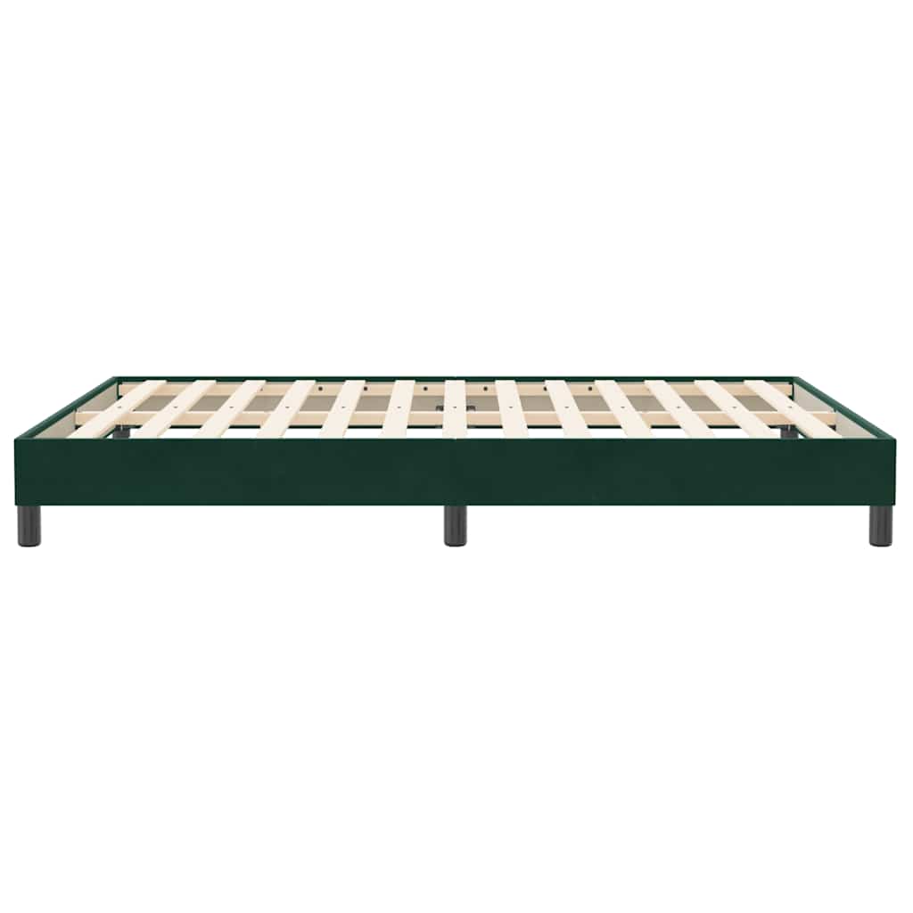 Bettgestell ohne Matratze Dunkelgrün 140x210 cm Samt