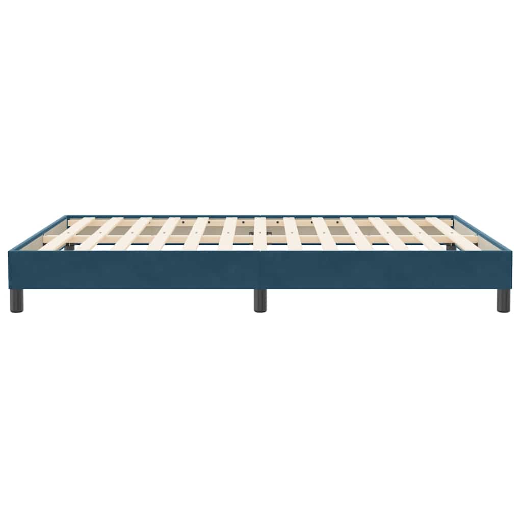 Bettgestell ohne Matratze Dunkelblau 140x210 cm Samt