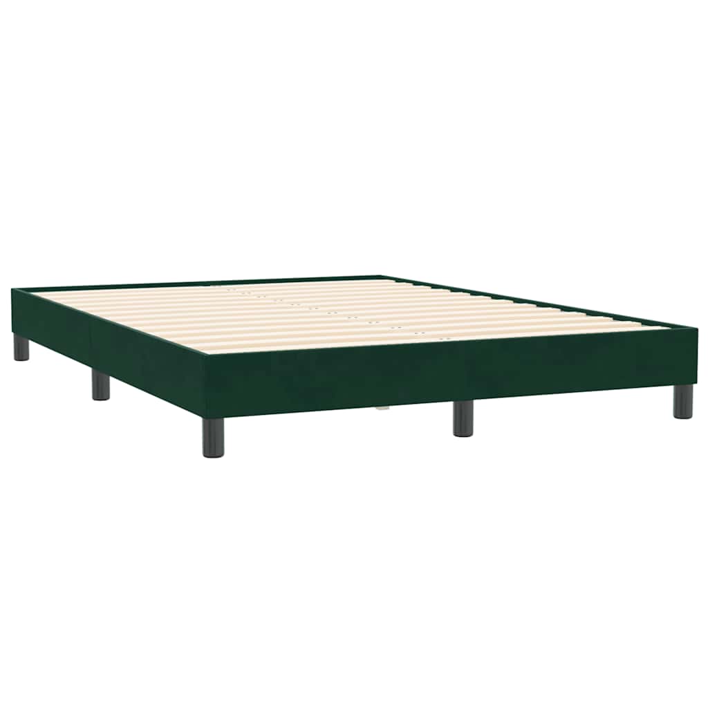 Bettgestell ohne Matratze Dunkelgrün 160x210 cm Samt