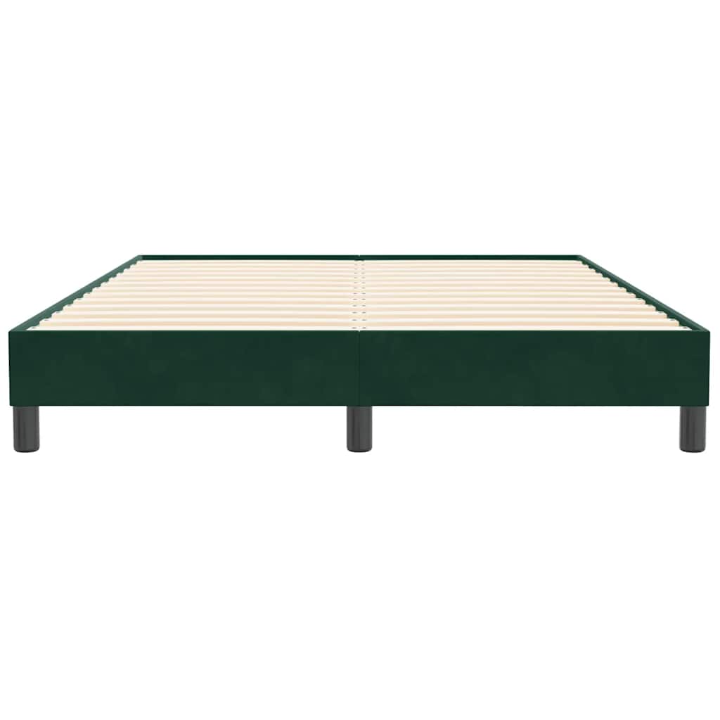 Bettgestell ohne Matratze Dunkelgrün 160x210 cm Samt