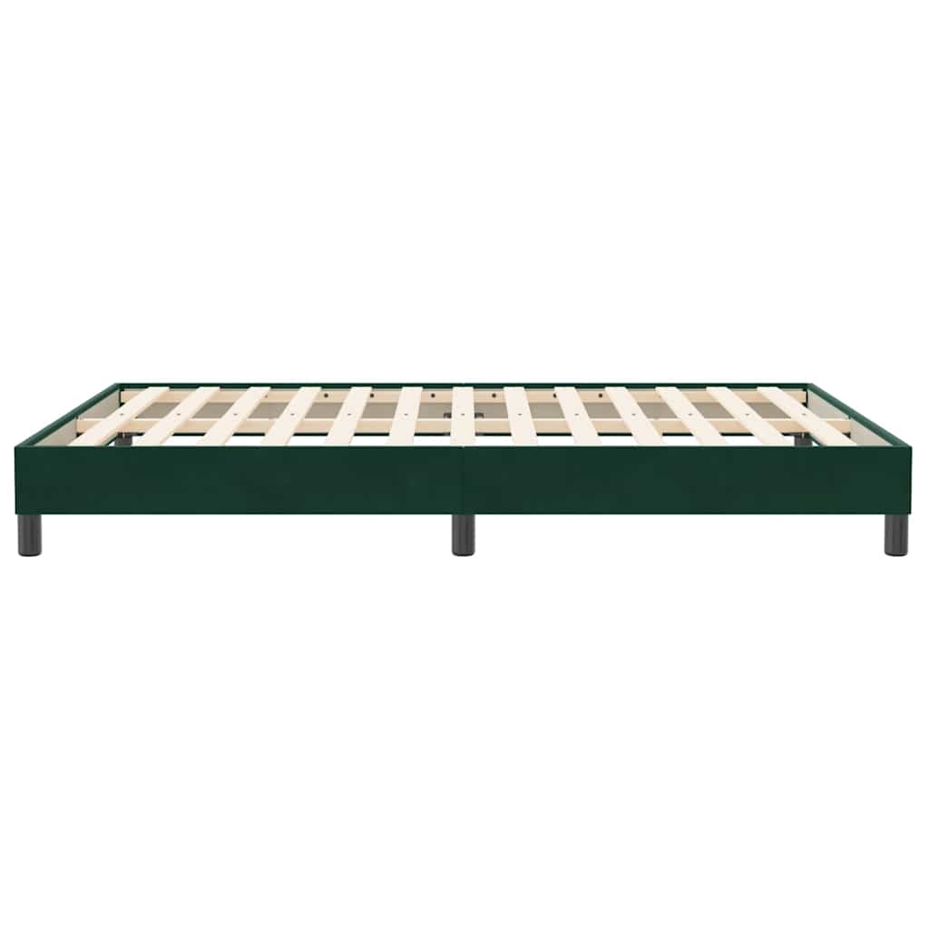 Bettgestell ohne Matratze Dunkelgrün 160x210 cm Samt