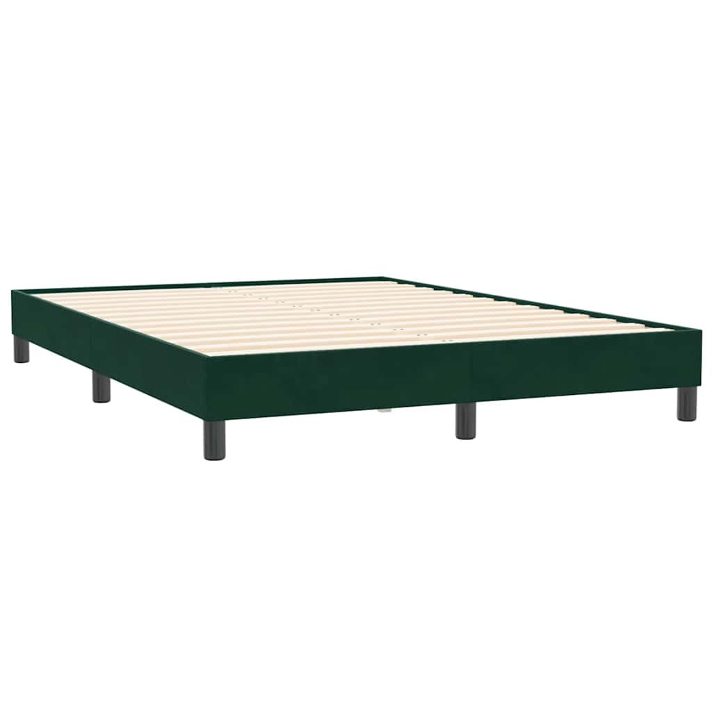 Bettgestell ohne Matratze Dunkelgrün 160x210 cm Samt