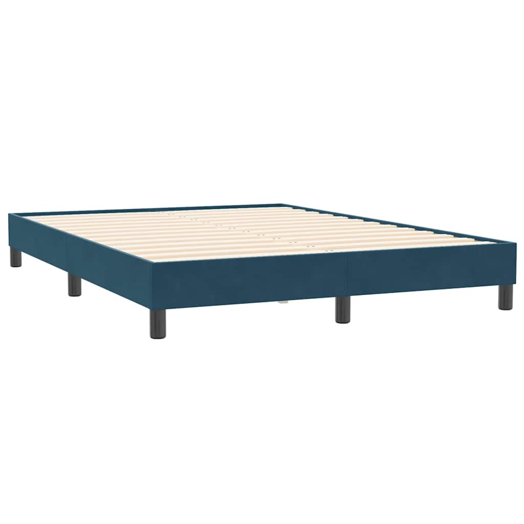 Bettgestell ohne Matratze Dunkelblau 160x210 cm Samt