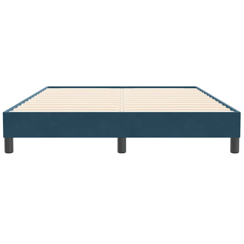 Bettgestell ohne Matratze Dunkelblau 160x210 cm Samt