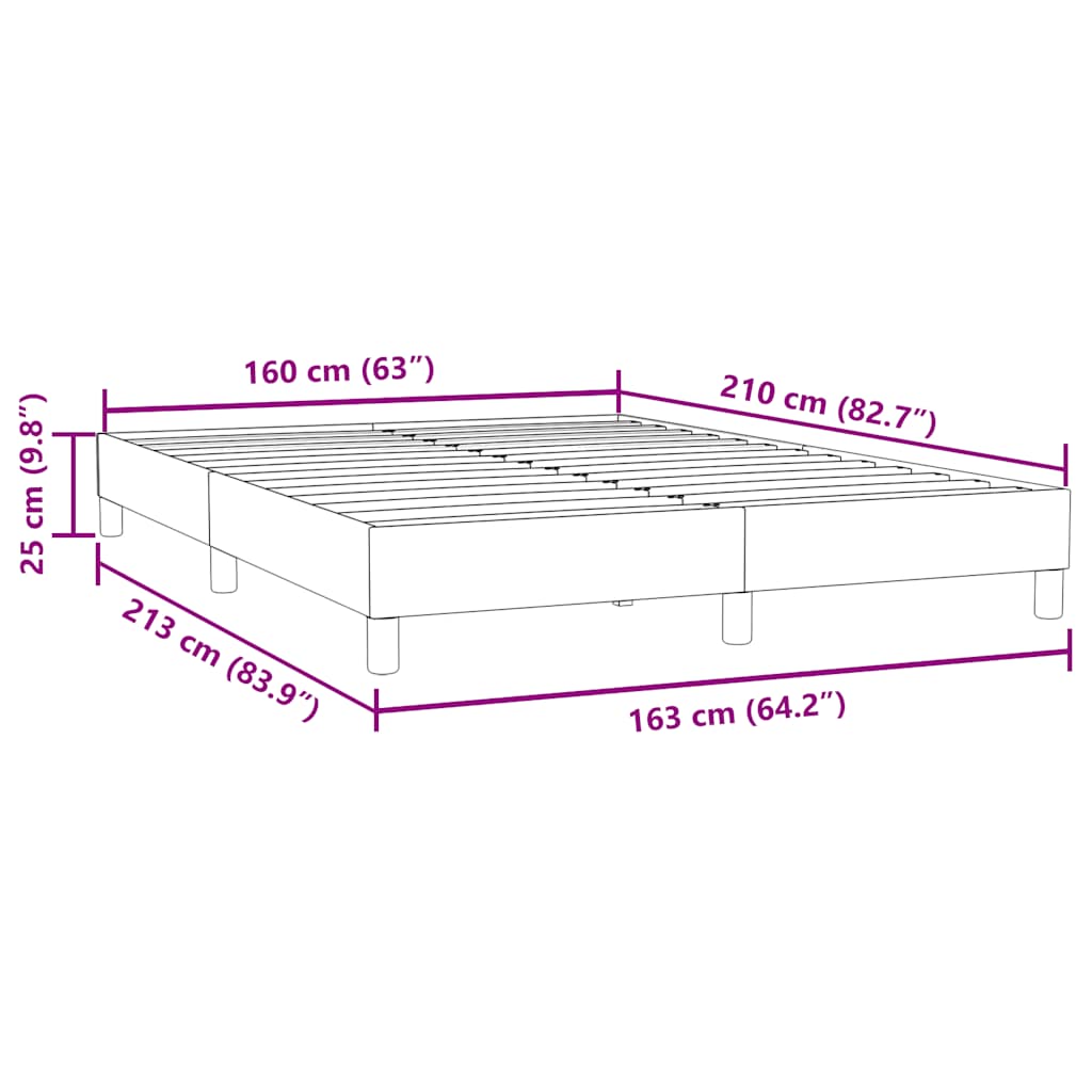 Bettgestell ohne Matratze Dunkelblau 160x210 cm Samt