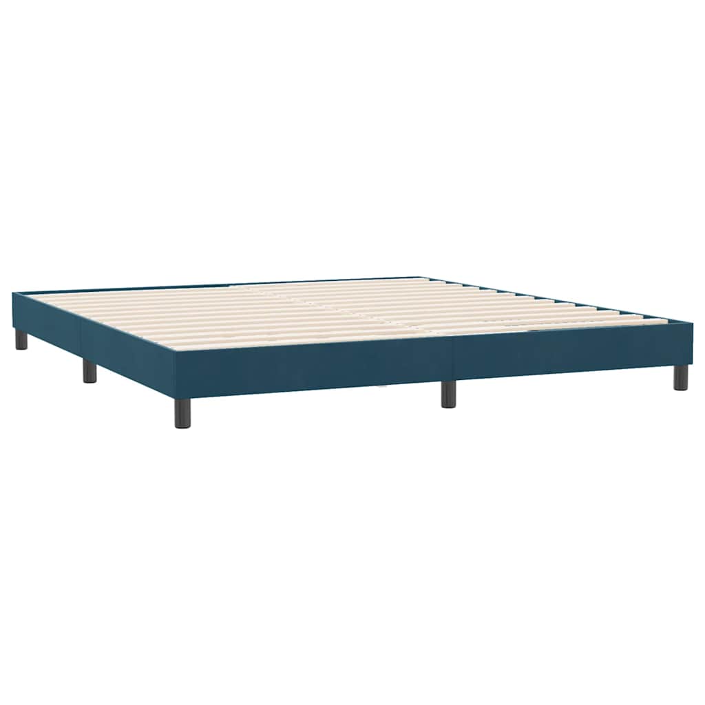 Bettgestell ohne Matratze Dunkelblau 180x210 cm Samt