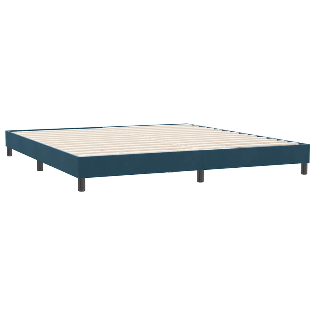 Bettgestell ohne Matratze Dunkelblau 180x210 cm Samt