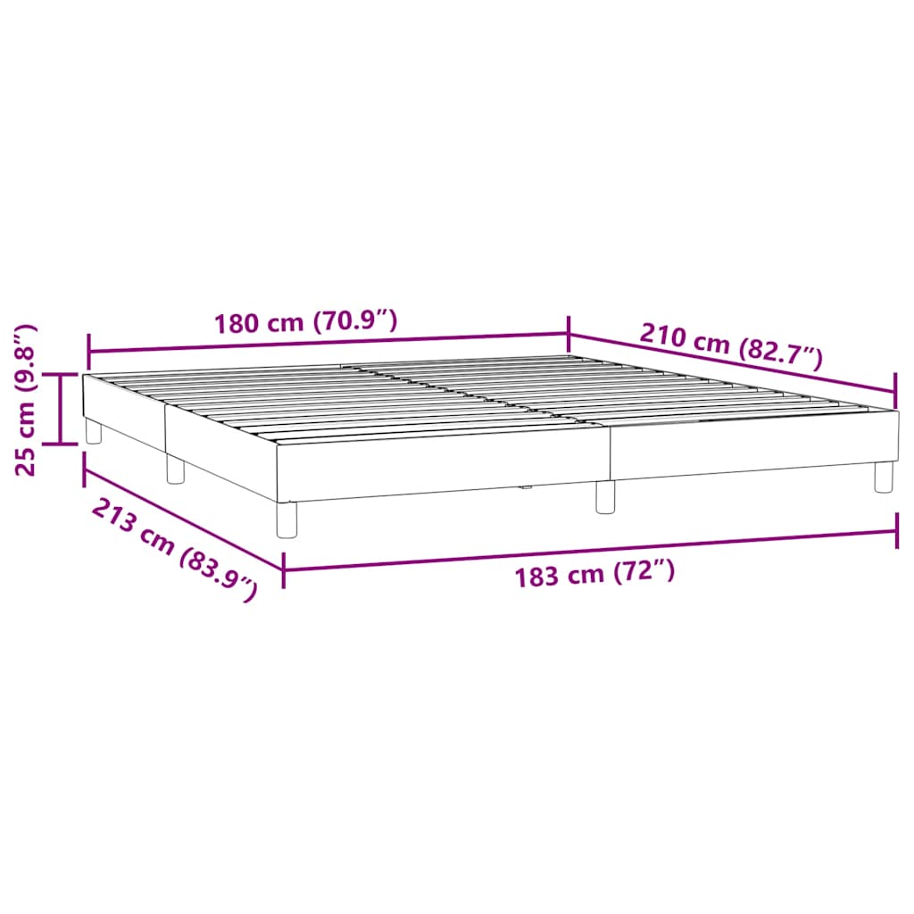 Bettgestell ohne Matratze Rosa 180x210 cm Samt