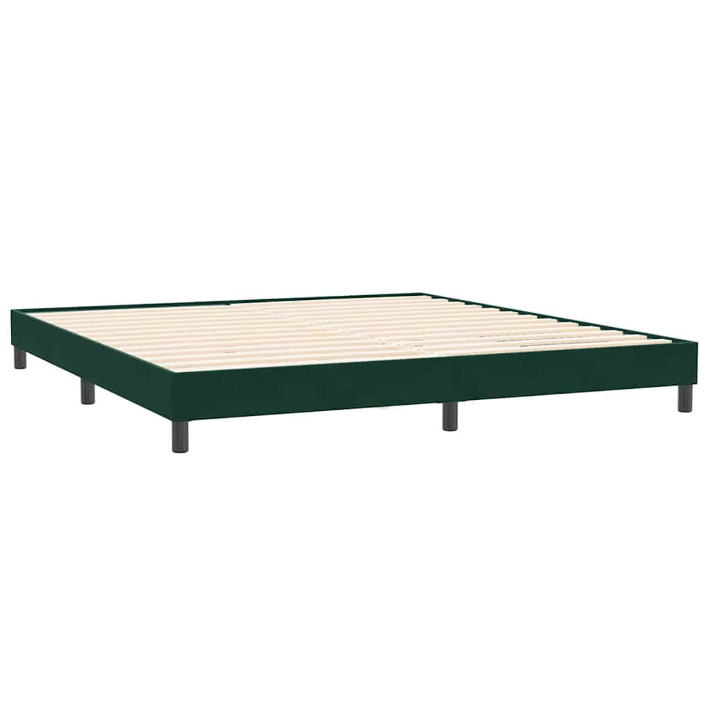 Bettgestell ohne Matratze Dunkelgrün 200x210 cm Samt