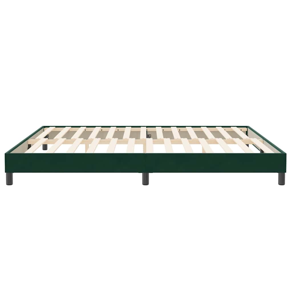 Bettgestell ohne Matratze Dunkelgrün 200x210 cm Samt