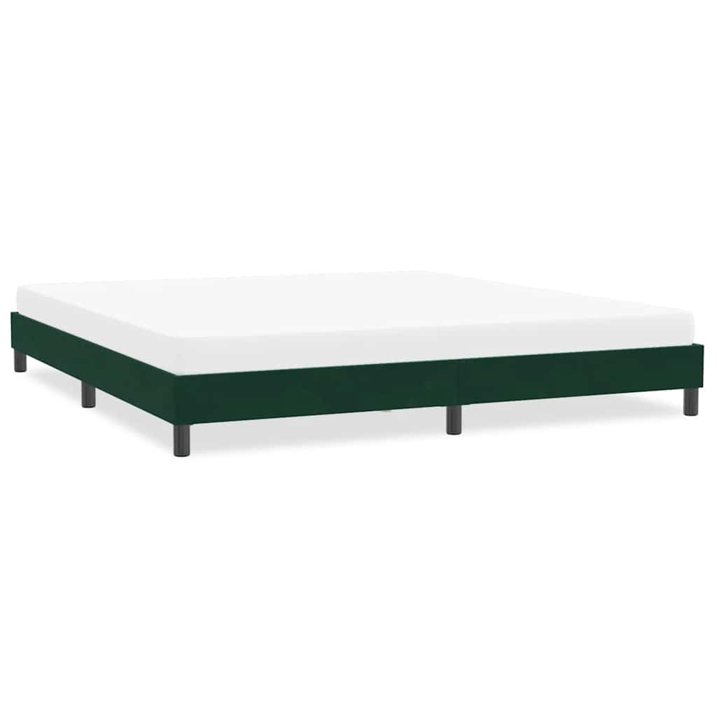 Bettgestell ohne Matratze Dunkelgrün 200x210 cm Samt